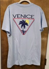 Fresh Vibes Venice T Shirt Med Light Blue Sunset Beach Short Sleeve Casual Nwot