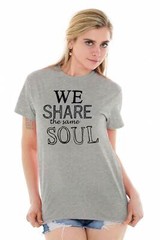 We Share The Same Soul Friendship Romantic Womens Short Sleeve Crewneck Tee