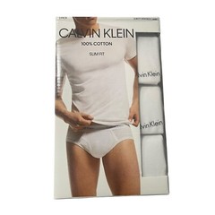 Calvin Klein Men’s 3-Pack Slim Fit All Cotton Short Sleeve Crew Neck T-Shirt Tee