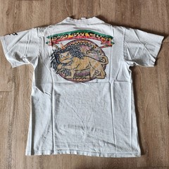 Vintage 90s Bad Boy Club Rasta Tshirt Size L Gray Single Stitch