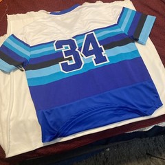 Baseball Jersey Star Multi Blue Size XXL Brand New With Tags