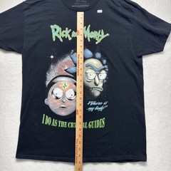 Rick And Morty Do As The Crystal Guide Size Large Black Shirt