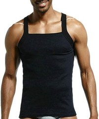 Zhiweikm Men’s G-Unit Style Square Cut Tank Tops Cotton Comfort Stretch Vest, XL