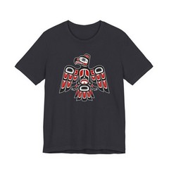Indigenous Red & Black Eagle T-Shirt | Pacific Northwest Formline Art Tee