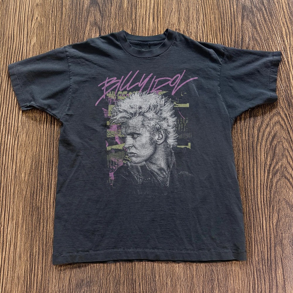 HOT! Billy Idol Portrait Graphic Unisex Cotton T-Shirt Size S-5XL