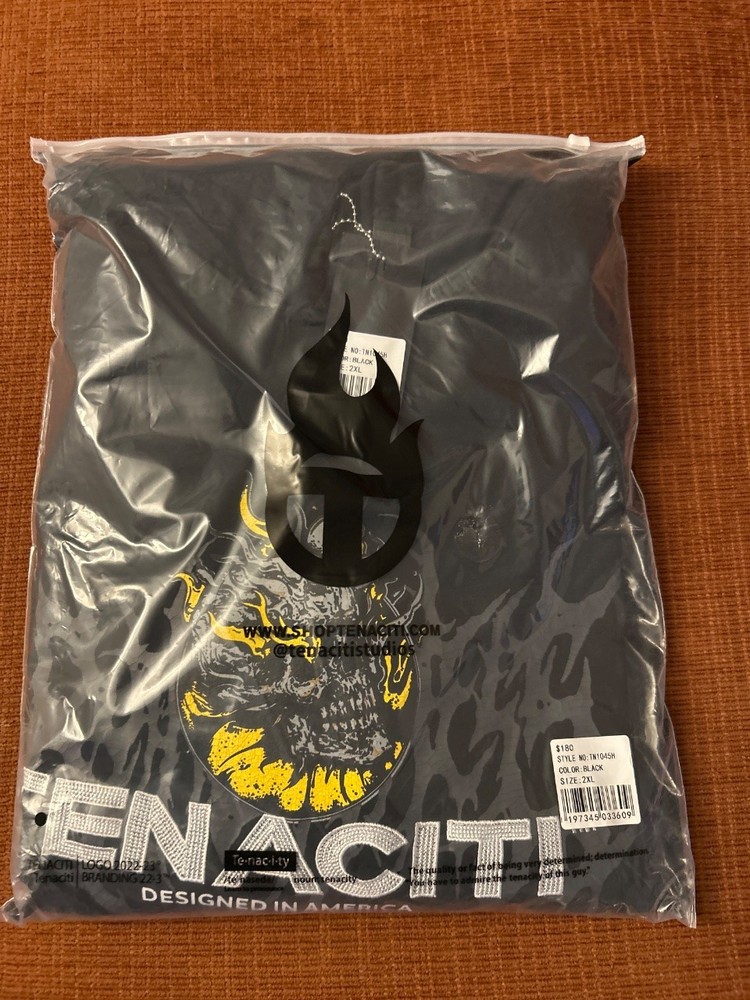 Tenaciti Flaming Skull Hoodie Black/Grey Camo with Yellow Flame Skull Graphic Si