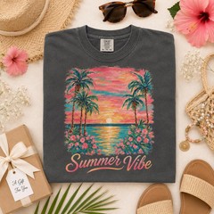 Summer Vibe Comfort Tee Relaxed Fit Soft Feel Beach Vacation Casual