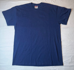 Soffe Navy Blue Short Sleeve BLANK T-Shirt – Cotton – Large – Made in USA