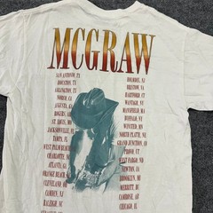 Tim McGraw T-Shirt Mens Size Medium White Concert Tour Graphic Short Sleeve Tee