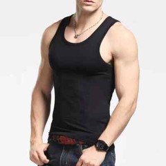 Lote de Camisetas sin Mangas Acanaladas 100% Algodón para Hombres Paquete de 3