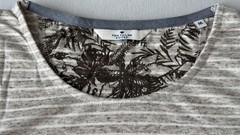 Tom Tailor fitted 100% cotton beige stripe t-shirt size M