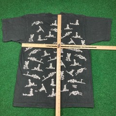 Vintage Fashion Victim Shirt Mens L Black White 1990 Skeleton Sex Funny AOP 90s
