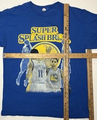 Super Splash Bros Steph Curry Klay Thompson Mario Basketball Parody Shirt Medium