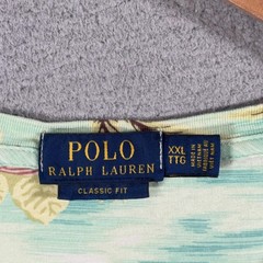 Polo Ralph Lauren Hawaiian Shirt Mens 2XL Green Hula Girl Surf Bear Tropical Tee