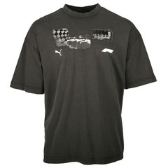 PUMA F1 Graphic Crew Neck Short Sleeve T-Shirt Mens Black Casual Tops 63013601