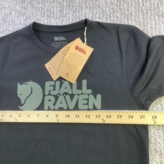 Fjallraven Logo T-shirt Mens Black Organic Cotton Blend Tee Size XS NWT