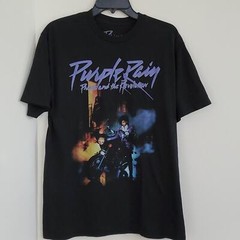 Prince Purple Rain Size L Black/Purple T-Shirt