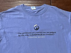 Mahatma Gandhi Purple Mens XL Dogs Cats Do More For Pets Good Treatment T Shirt