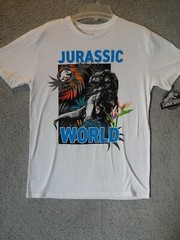 Jurassic World Screen Print T-Shirt White Universal City Studios Medium New