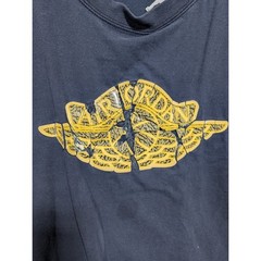 Jordan Brand Wings Logo Graphic T-Shirt Mens 3XL Navy Blue Yellow Jumpman 0958
