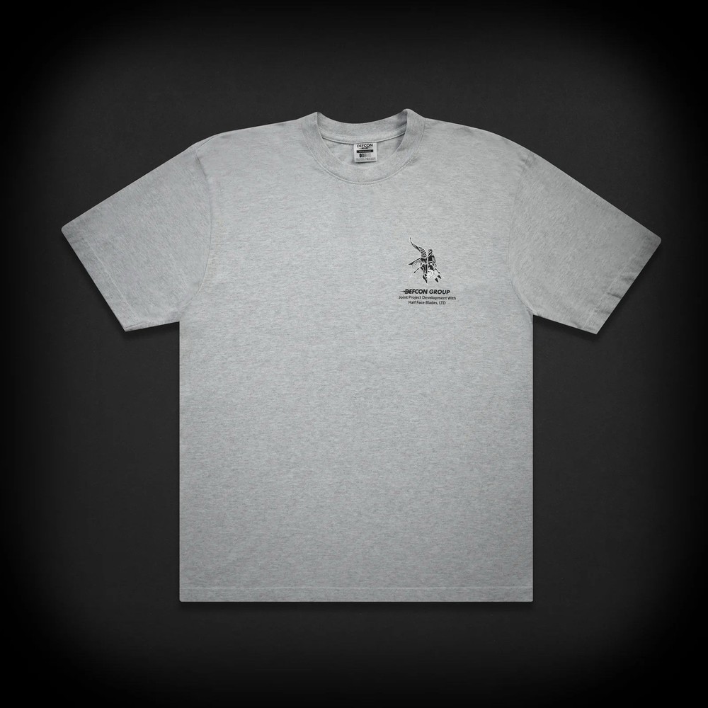 DEFCON GROUP HALF FACE BLADES HFB TEE – HEATHER GREY MENS SIZE SMALL