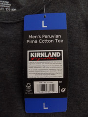 Kirkland Signature T-Shirt Mens Large 100% Pima Cotton Gray NOS w/ Tag