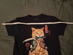Niepce Samurai Swordart Cat Graphic Tee Japanese Streetwear Crewneck T-Shirt