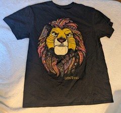 Adult Large The LION KING T-Shirt Mufasa Simba Black Tribal Disney Parks Aztec