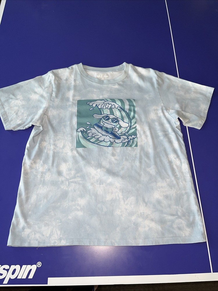 Sanrio License UT Cinnamoroll Tie Dye Blue T-shirt Tee Sz XL Anime 100% Cotton
