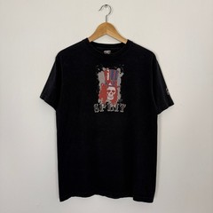 Vintage 90s Split Surf Skate Tee Shirt Skull Black Faded Medium Streetwear
