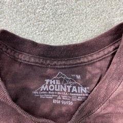 The Mountain Yorkie Dog Graphic Tee Mens Medium Brown Tie Dye Short Sleeve Shirt