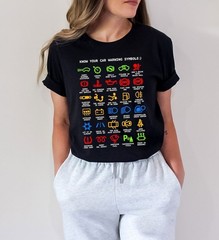 Funny Car Warning Signs Graphic Tee – Unisex Auto Mechanic T-Shirt