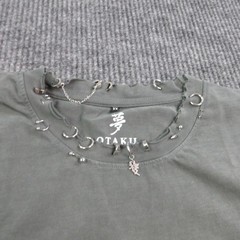 OTAKU Shirt Mens 3XL Gray Solo Leveling Graphic Studded Distressed Tee NWOT