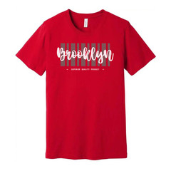Brooklyn Graphic Tee With Vertical Stripes Unisex Urban T Shirt For Everyday Wea