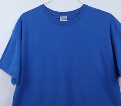 VTG Gildan Heavyweight Blank Blue Cotton Fade T-Shirt Skater Streetwear Size XL