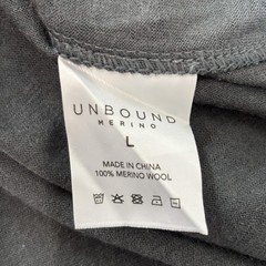 Unbound Merino Shirt Men’s Large Gray V-Neck 100% Merino Wool Lightweight