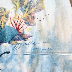 Vintage 90s Liquid Blue T Shirt Coral Reef AOP 1992 Ocean Aquatic Paradise VTG