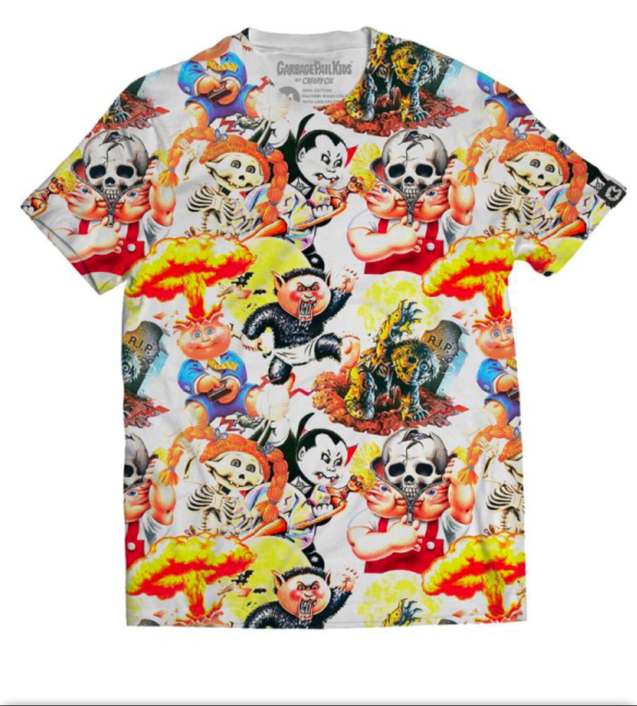Creepy Co. Garbage Pail Kids White/Multi Tee Shirt XXL GPK Characters Brand New