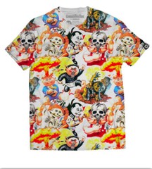 Creepy Co. Garbage Pail Kids White/Multi Tee Shirt XXL GPK Characters Brand New