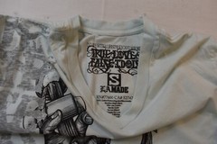 True Love False Idols Mens TLFI Last Rites Sky Blue V-Neck Shirt NWT S