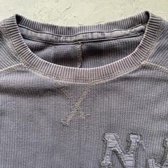 Vintage 2000s NJC Distressed Faded Gray Boxy Indie Thermal