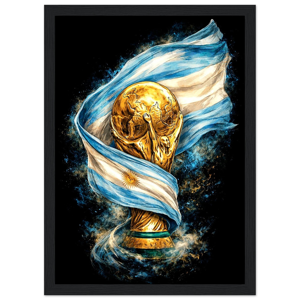 ARGENTINA World Cup Classic Semi-Glossy Paper Wooden Framed Poster
