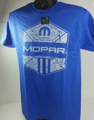 Blue T-Shirt – Mopar American Muscle w/ Blue M Logo / Emblem (Licensed)