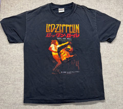 VTG Led Zeppelin T Shirt Men L Black Rock Roll Four Sticks Japan Hanes