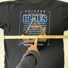 Vintage Harley Davidson Chicago Home of the Blues T Shirt Holoubek Large USA