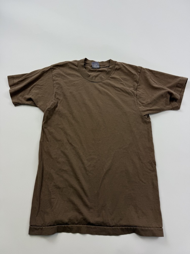 Vintage BVD Shirt Mens Medium Brown Military Undershirt Tee Single Stitch
