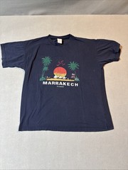 Vintage Maroc Marrakech Men’s Navy Tshirt Size M