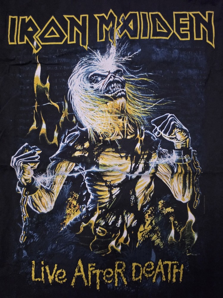 Iron Maiden Eddie Live After Death Album Cover T-shirt 2XL Hanes Comfortsoft