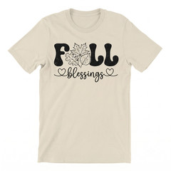 Fall Blessings Retro Groovy Maple Leaf Autumn Thanksgiving T-shirt For Men Women