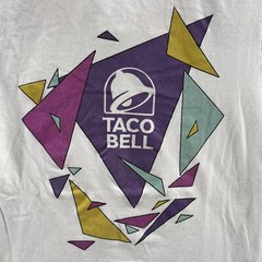 Taco Bell T Shirt Men Small White Retro Fast Food Graphic Logo Casual Crew Neck
